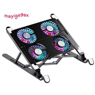 Laptop Cooling Stand Foldable Laptop Cooling Pad Laptop Riser for Desk with 4 RGB Silent Fans for Laptop Cooler Notebook Accessories