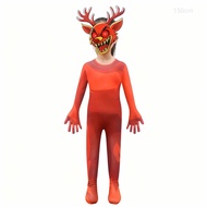 Forest 99 Nights Deer Monster Kids Cosplay Costume, Child Horror Game Bodysuit Jumpsuit for Boys Gir