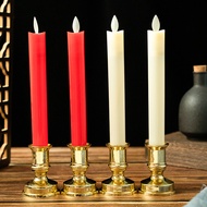2pcs Candle Light Battery Powered LED Taper Candles Flashing Flameless Pointed Candle Light Table Decorations for Wedding Church
