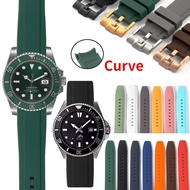 20mm 22mm Universal Silicone Watch Straps for Seiko Curved End Silicone Band for Rolex Arc Rubber Watch Bracelet