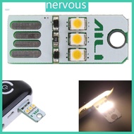 NERV Mini Pocket Card Chip LED Nightlight USB Power Keychain Night Light LED Bulb Book Light for Lap