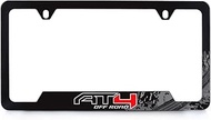 GMC AT4 UV Cured Graphics. Black Metal License Frame - 2hole
