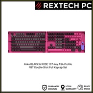 REXTECH AKKO BLACK & ROSE 197-Key ASA Profile PBT Double-Shot Full Keycap Set for Mechanical Keyboar