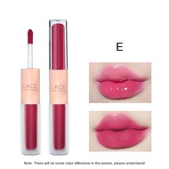 2 in 1 Matte Lip Clay + Glasir Bibir Mengkilap / Lip Gloss Tahan Lama Berujung Ganda Matte Velvet Li