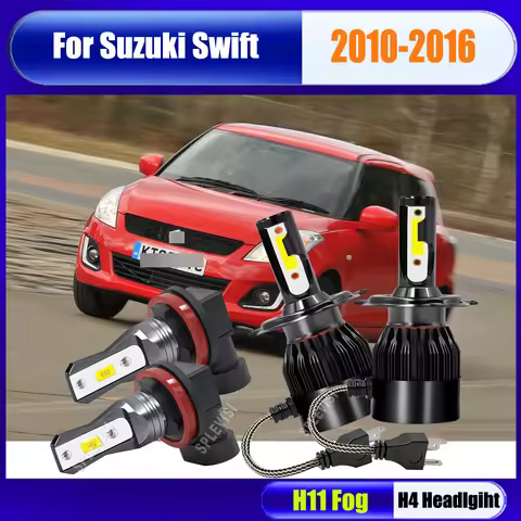 LED Headlight Foglamp 6000k White For Suzuki Swift 2010 2011 2012 2013 2014 2015 2016