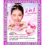 Glad2Glow 2in1 Perfect Pair Cushion Powder Foundation Waterproof Make Up Setting BB Cream Concealer 