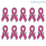 Un* Pack of 10pcs Pink Ribbon Lapel Pin Breast Cancers Research and Awareness Brooches Set Coat Shir