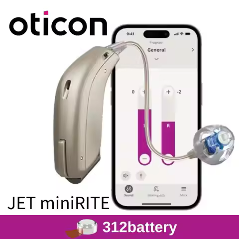 Oticon miniRITE Jet 1 Jet 2 48 channels hearing aid support Bluetooth streaming 312 battery suitable