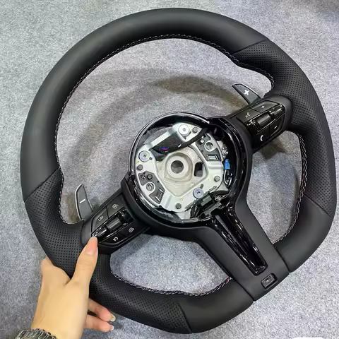 Full Leather M Sport Steering Wheel Flat Bottom For BMW F30 F10 F20 F32 F34 F39 F06 F01 F91 F07 F21 