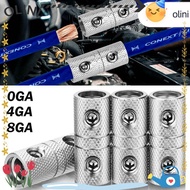 OLINI Car Speaker Wire Terminal, Brass 0GA 4GA 8GA Car Audio Connector,  Silver Power Ground Wire Te