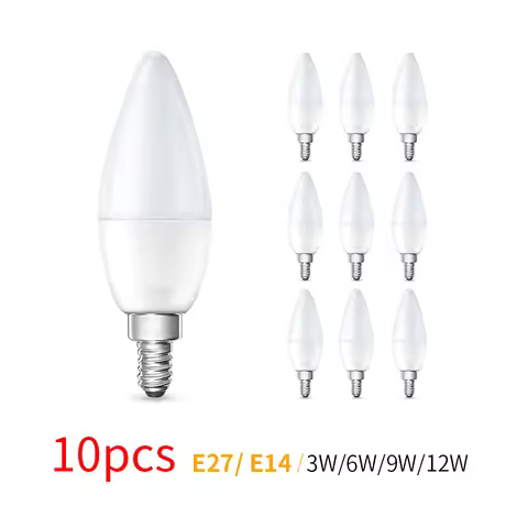 10pcs E27 E14 Led Bulb 220V Candle Bulb Energy Saving Lamp 3W 6W 9W 12W Led Chandelier Light Spotlig