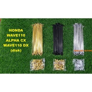 HONDA WAVE110 ALPHA CX DX FRONT REAR SPOKES DISC BRAKE DISK LIDI JEJARI RIM DEPAN BELAKANG SET WAVE 