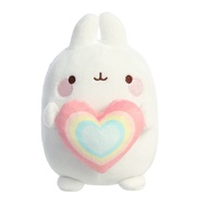 Playful Molang Rainbow Heart Molang Stuffed Animal - Adorable Characters - Playful Fun - White 6 Inc