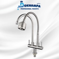Cheapest Faucet 2-Head Sink Independent Neck 1 Side Stainless Steel 304 MA-B-031S