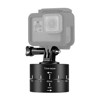 PULUZ 360 Degrees Panning Rotation 60/120 Minutes Time Lapse Stabilizer Tripod Head Adapter for GoPro HERO10 Black / HERO9 Black / HERO8 Black / HERO7 /6 /5 /5 Session /4 Session /4 /3+ /3 /2 /1, Xiaoyi and Other Action Cameras