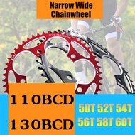 Road Bicylcle Narrow Wide Chainring 110BCD 130BCD Crank 50T 52T 54T 56T 58T 60T 7075 Aluminum Alloy Ultralight Chainwheel