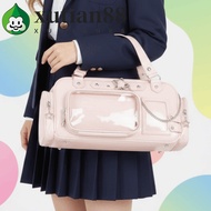 XUTIAN Clear Ita Bag, Glossy Surface Metal Chain Idol Fans Handbag, Anime Tote Pack Detachable Strap