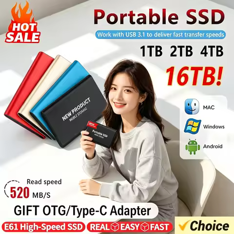 4TB External Solid State Drive Portable SSD USB C Large Capacity Fast Backup Storage for Video Team