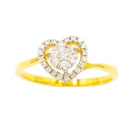 Happy Jewelry แหวนเพชรของแท้ แหวนหัวใจ อันเป็นที่รัก ทองแท้ 9k 37.5% ME557