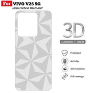 VIVO V25 5G Carbon Skin VIVO V25 PRO Back Skin 3D Diamond Motif Anti-Fungus Anti-Fungus Back Garskin