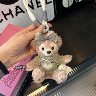 Cute Bear Rose Duffy Bag Pendant Cartoon Plush Doll Bear Keychain Pendant Shirley Rose