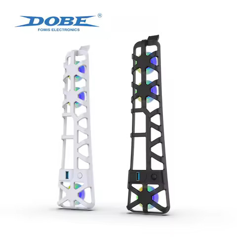 DOBE Cooling Fan for PS5 Slim Disc Edition/Digital Edition with RGB Lighting and USB 3.0 Port TP5-35