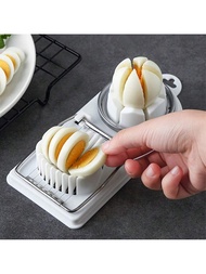 1pc-Compact 2-In-1 Egg Slicer & Cutter - Perfect For Hard-Boiled Eggs, Includes Fruit Divider, Durab