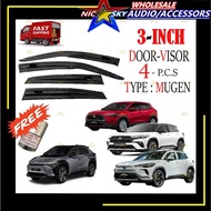 (4 PCS) Best-Quality Air-Press kereta BZ4X Window DOOR-VISOR Toyota Cross Door visor BZ4X (With 3M a