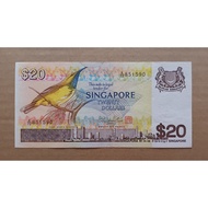 20 Dollars Singapore Old Banknote Bird Series.Condition Gvf