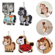 manysincerity Cartoon Cute Pony Hand Towel Coral Fleece Home Kitchen Wipes Horse Thickened Hanging A