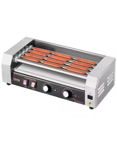 Electric 12 Hot Dog 5 Roller Commercial Sausage Grill Cooker Machine 750W