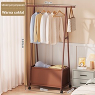 Triangle Stand Hanger Rak Buku Pakaian Serbaguna Dengan 4 Roda