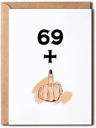 Funny 70Th Birthday Card - 69+1 Women Or Men - Sweet 70 Years Old Birthday Gift - Gift Perfect For H