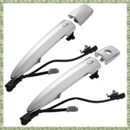 (F Y Z E) 1Pair Front Door Exterior Handle Chrome W/ Smart Entry for Leaf Sentra 2009-2018 80645-1AA