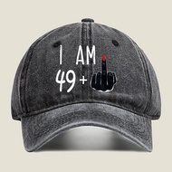 2025I Am 49+ ‘I Am 49+’ bold - text humor art Unisex Adjustable Baseball Cap with Print Retro Design
