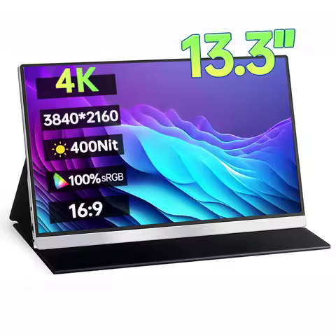 13.3 Inch 4K UHD Portable Monitor 3840*2160P 100%sRGB 400Nit HDMI USB-C 3.1 IPS Screen Moblie Displa