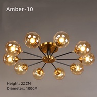 【3 Colors】Nordic Living Room Light Led Glass Ceiling Light Modern Dining Room Light Fixture American