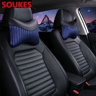 2PCS Leather Sport Car Seat Protection Neck Pillow For BMW E46 E39 E90 E60 E36 F30 F10 E34 X5 E53 E30 F20 E92 E87 M3 M4 M5 X3 X6