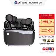 Amgras VRMeta Pro Bluetooth Earphone 2.4ghz Dongle Wireless ANC Transparent Mode Leather-Grain Spati