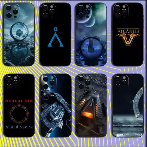 S-Stargate A-Atlantis Logo Phone Case For iPhone 16,15,14,13,12,11,Pro,X,XS,Max,XR,Plus,Mini Soft Bl
