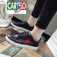 Cartelo Crocodile female embroidered shoes spring new Korean Style women s shoes Lace Up shallow mou