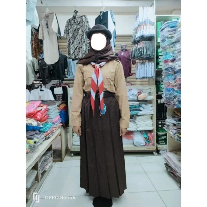 Rok Rempel Panjang Warna COKLAT Merk SERAGAM/BULOVA/HISARJI