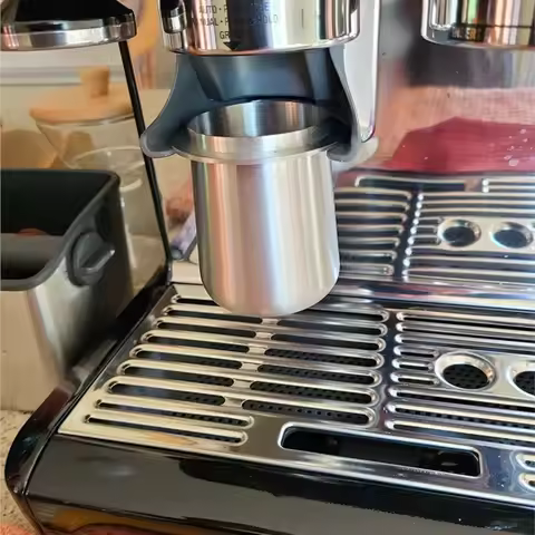 Coffee Dosing Cup Brushed Silver Stainless Steel Espresso Coffee Dosing Cup Fits 58mm Breville Porta