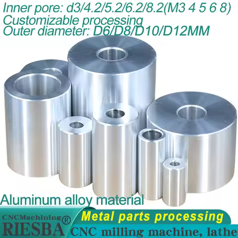 10pcs Aluminum Bushing Gasket M3 M4 M5 M6 M8 M10 flat washer Metal shaft sleeve bushing round hollow