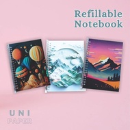 Refillable notebook A5/ book transparent spiralRing loose leaf A5/notebook loose leaf can be refille