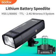 GODOX AD200 TTL 2.4G HSS 1/8000 S ไฟแฟลชแบบพกพา Double HEAD 200Ws 2900mAh ไฟฉายแบตเตอรี่ลิเธียมแฟลช