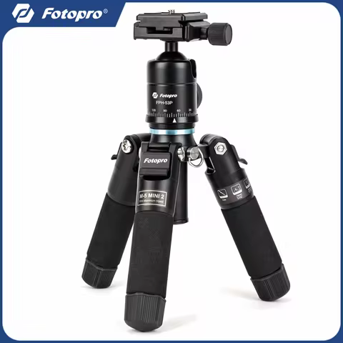Fotopro Mini Tripod Portable Desktop Aluminum Small Camera Tripod for Video Camcorder Travel with Ba