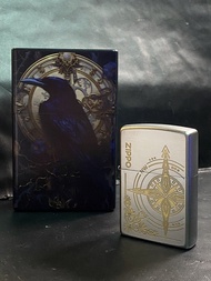 Zippo 指南針打火機及20支烏鴉煙盒