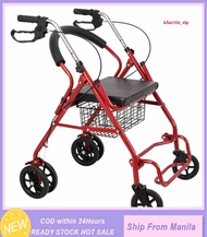 Premium Adjustable Rollator Adult Walker with Chair and Wheels Medical trolley