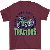 Just A Boy Who Loves Tractors Farmer Mens T-Shirt 100% Cotton